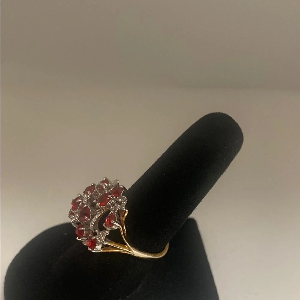 Elegant gold and Red  accents Ring